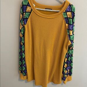 HEIMISH USA Mustard Ribbed Sweater size 2xl